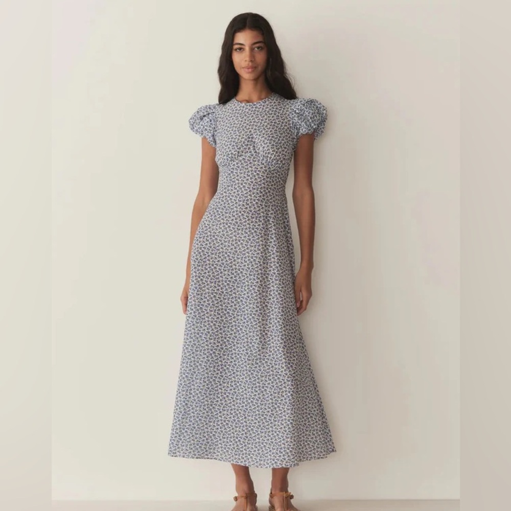 Doen Romina XS Blue Floral Women's Dress